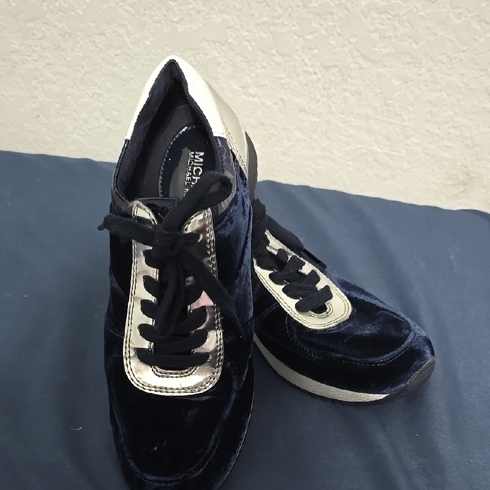 Michael Kors Women's Black and Silver Sneakers